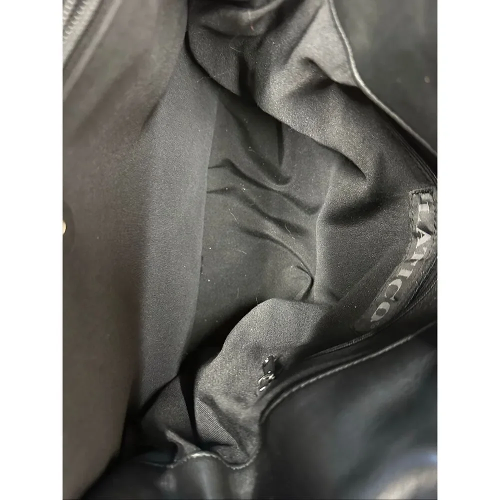 Rare Latico Leathers Soft Black Leather Double Strap Chic Shoulder Tote Bag